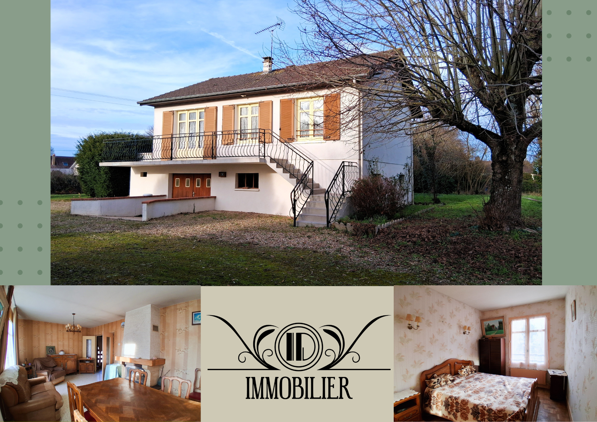 Pavillon sur sous-sol avec jardin